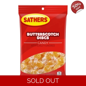 Sathers Butterscotch Discs - Boiled Candy Sweets - 119g Bag